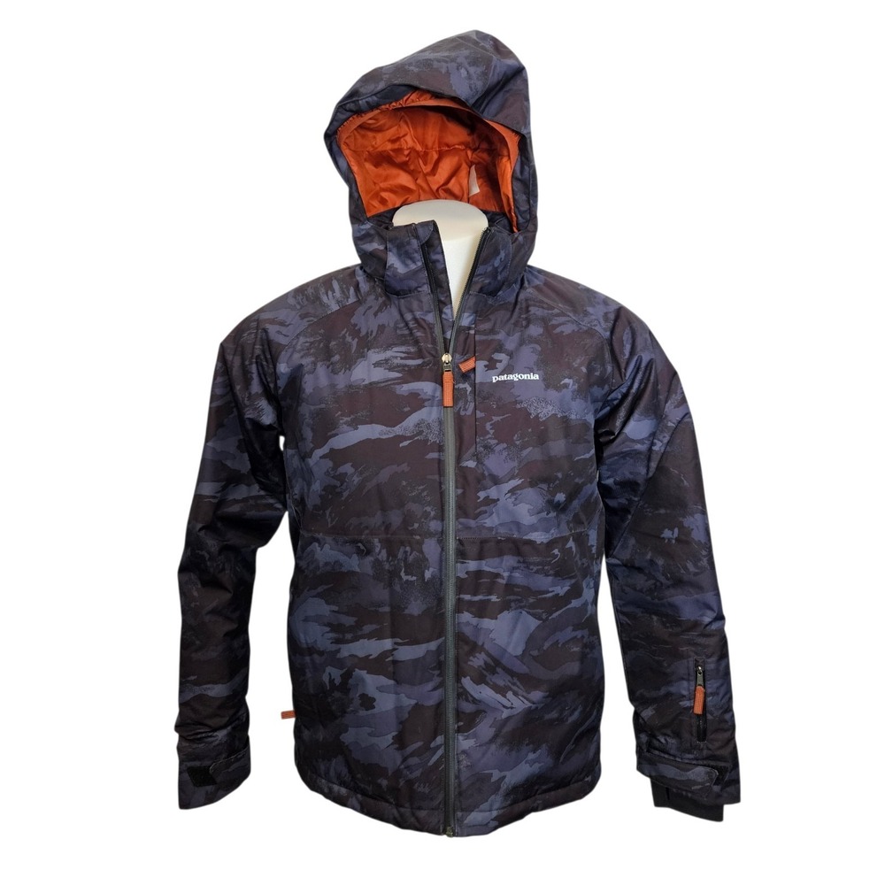 Patagonia Snowshot Insulated Zip Kids XXL (16-18) Blue/Black Camouflage Jacket